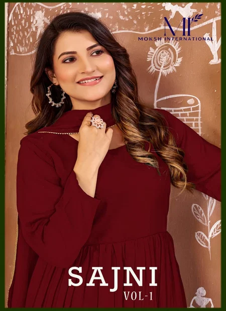 Sajni Vol 1 By Moksh Georgette With Cotton Inner Kurti With Dupatta Online Wholesale